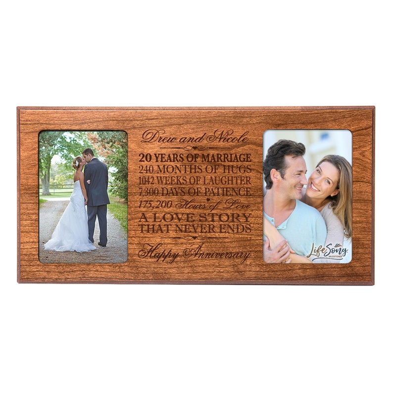 20th Wedding Anniversary Photo Frame Personalized Wedding Etsy