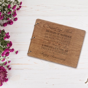 Wedding Guestbook | Personalized Wood Guest Book | Anniversary Party Favors | 50th Wedding Anniversary Decorations | Handcrafted Guestbook