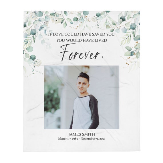 Personalized memorial online throws