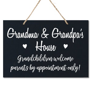Grandparent Wood Sign | Grandparent Gifts for Christmas | Grandpa Gift | Wooden Name Sign | Gift from Grandkids | Black and White Wall Art