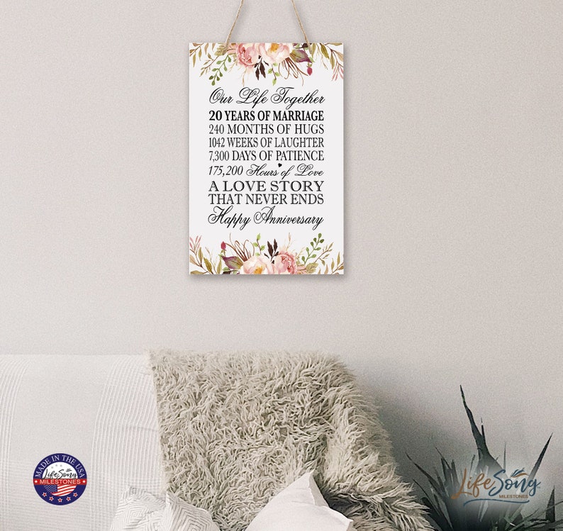 20th Anniversary Gift Wooden Wall Hanging Gift for Husband Etsy