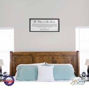 Man In The Arena | Inspirational Wall Art | Over The Bed Wall Decor | Reclaimed Wood Wall Art | Theodore Roosevelt Quote | Framed Wall Art