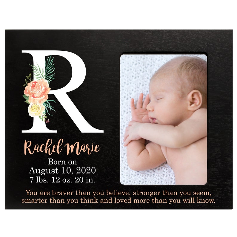 Birth Announcement Frame Personalized Baby Girl Picture Frame with Stats Newborn Picture Frame For New Parents New Baby Gift for Nursery