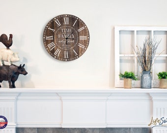 Personalized Clock | Family Name Clock | Recycled Wooden Clock | Unique Wall Clock | Farmhouse Wall Clock