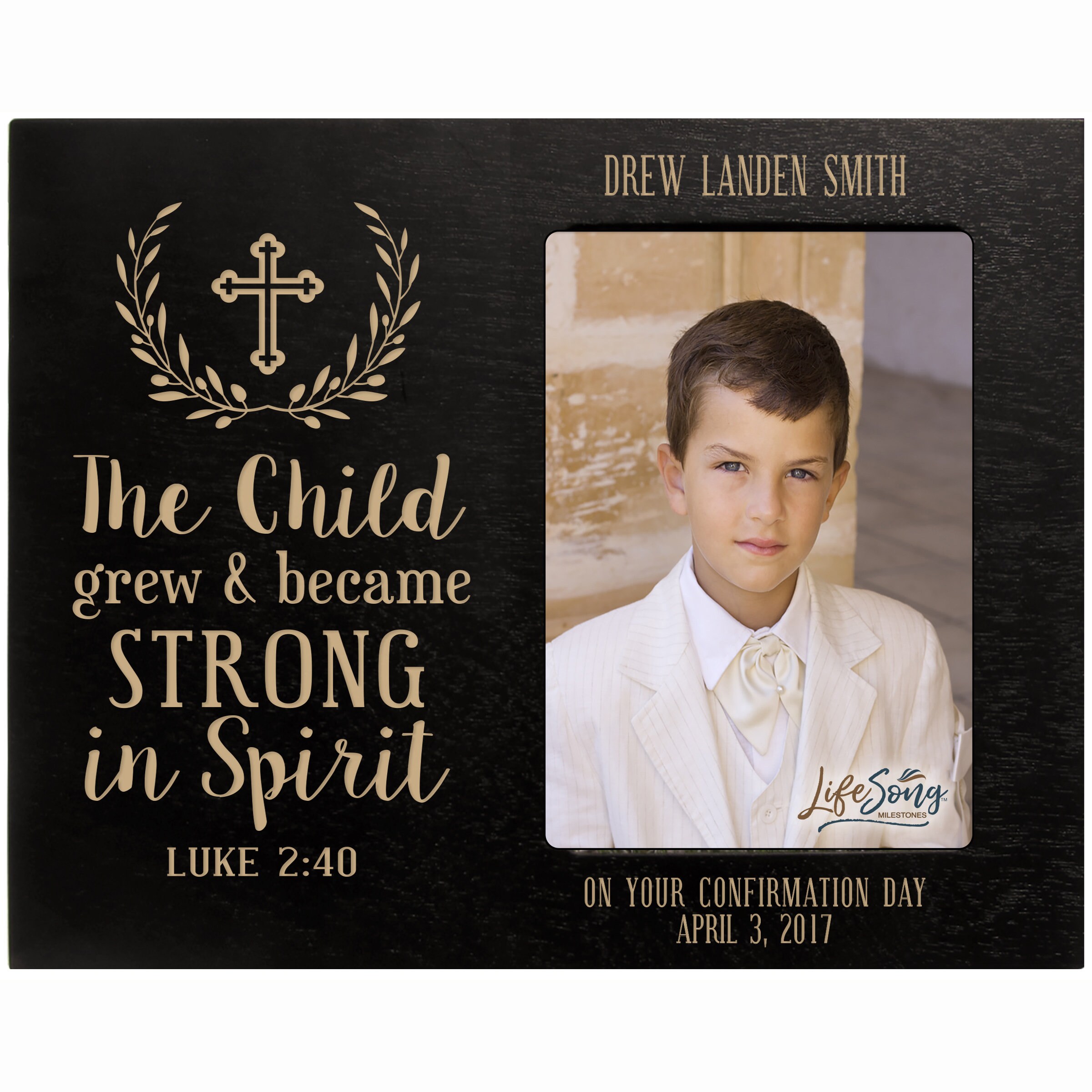 Baptism Frame Baptism Gift Boy 8x10 Picture Frame Wood Etsy