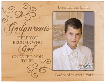 Godparents Picture Frame | Personalized Baptism Frame | Godparent Gifts | Godparents Are a Blessing Picture Frame | Engraved Photo Frame
