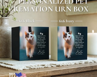 UV-Printed Cremation Shadow Box Urn for Animal Ashes | Dog Urn for Ashes | Cat Urn for Ashes | Dog Memorial Gifts | Cat Memorial Gifts