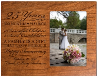 25th Wedding Anniversary Gift | 25th Anniversary Gifts for Husband | Gift for Wife | Custom Anniversary Gift | 25th Anniversary Photo Frame