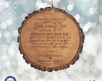 Memorial Ornament | Personalized Memorial Ornament | Memorial Christmas Ornament | Wood Slice Ornament | Loss of a Father | Memorial Gift