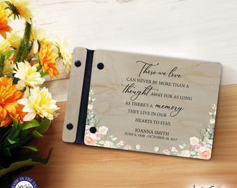 Funeral Guest Book | Memorial Guest Book | Funeral Favors | Personalized Memorial Gift | Wood Guest Book Sign | Memorial Service Guest Book