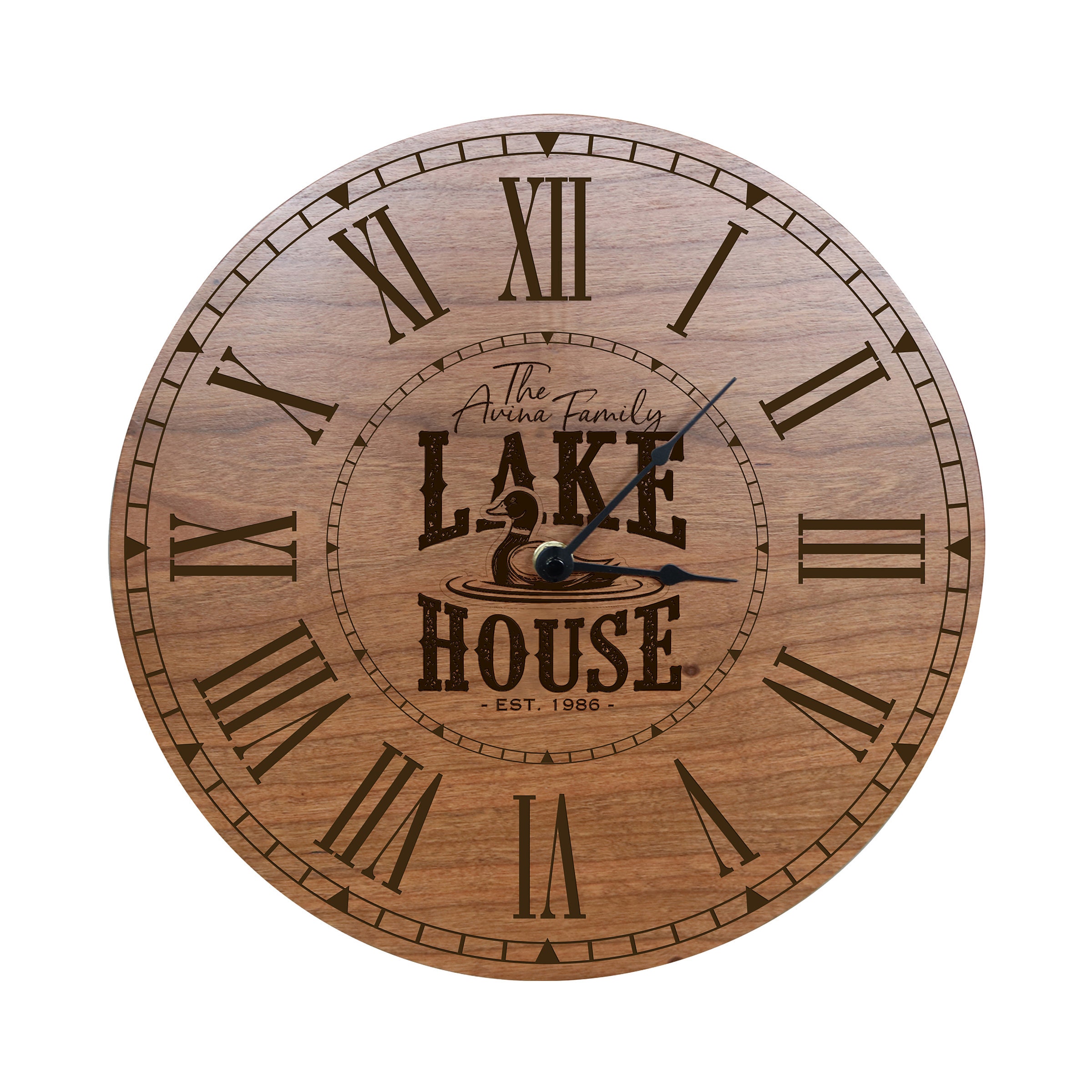 Personalized Clock Family Name Clock Wooden Clock Unique Etsy