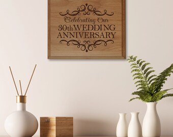 30th Anniversary Gift | 30th Wedding Anniversary Plaque | Gift for Husband | Gift for Wife | Gift for Parents | 30th Anniversary Decorations