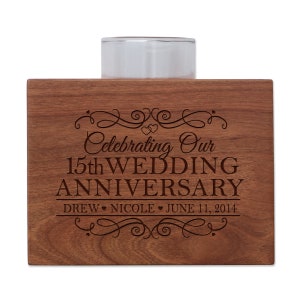 15th Wedding Anniversary Gift | Votive Candle Holder | Personalized Anniversary Gift | Gift for Him | Gift for Wife | 15th Anniversary Gift