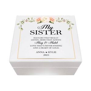 Personalized Box - Wooden Trinket Box - White Wood Box
