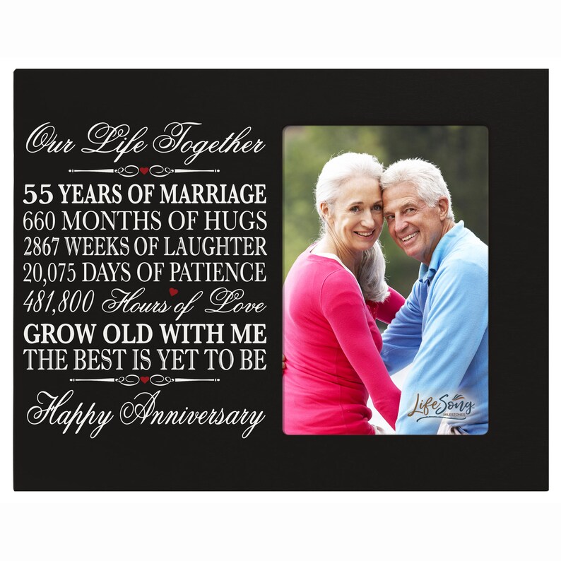 55th Anniversary Gift 55th Wedding Anniversary Picture Frame | Etsy