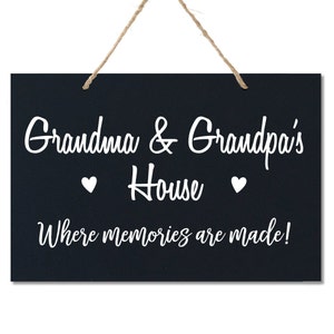 Grandparent Wood Sign | Grandparent Gifts for Christmas | Grandpa Gift | Wooden Name Sign | Gift from Grandkids | Black and White Wall Art