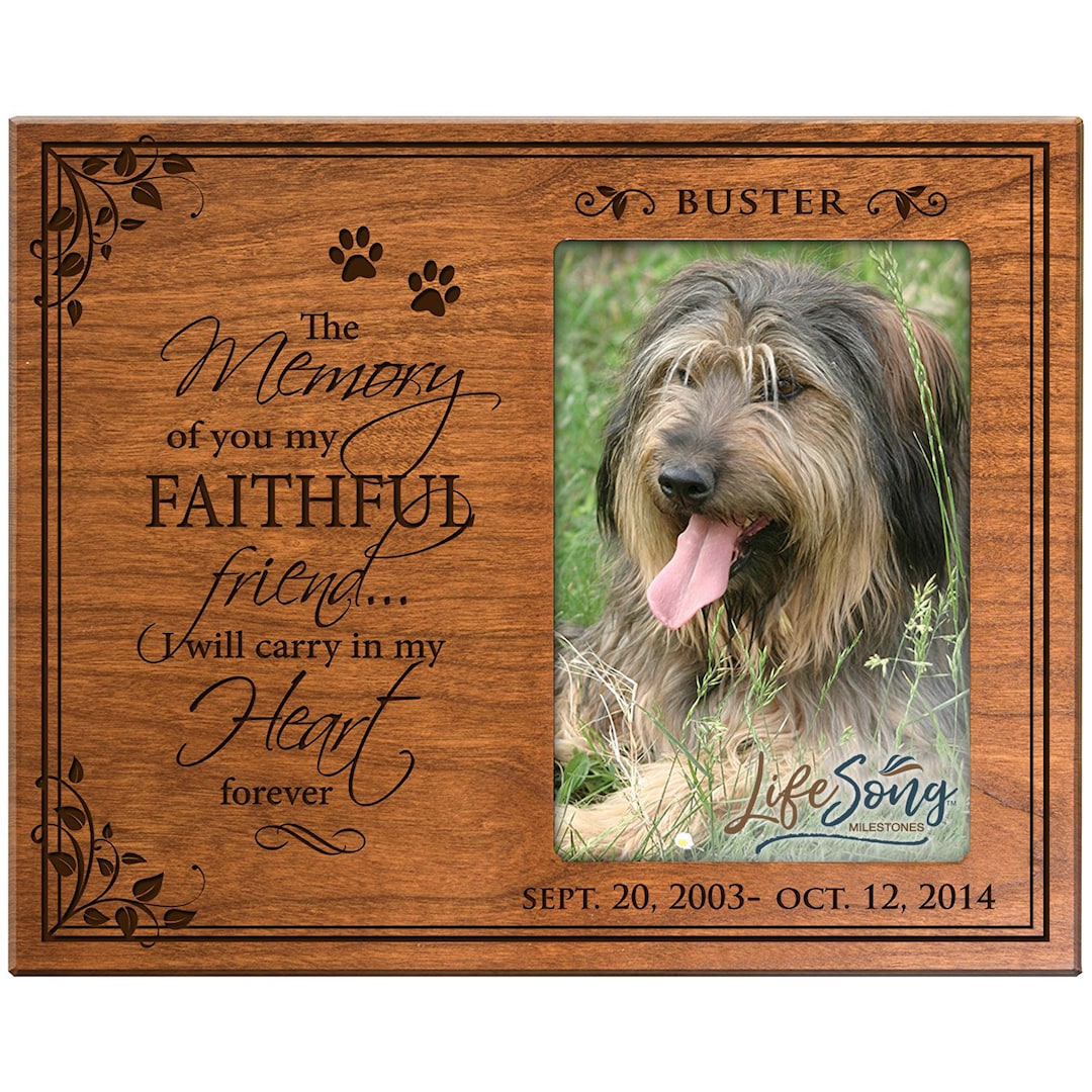 Pet Memorial Picture Frame Personalized Pet Gifts Loss of Dog Loss of