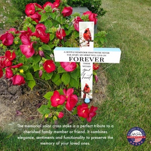 Solar Memorial Garden Stake Solar Cross Memorial Grave Marker Cross In Memory Garden Memorial Garden Gift Solar Light Cross