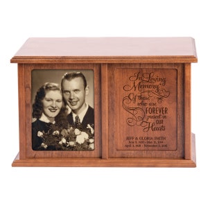Companion Urns for Human Ashes | Custom Urn | Healing From Loss | Large Cremation Urn | Wooden Urns for Human Ashes | Two Hearts As One Urn