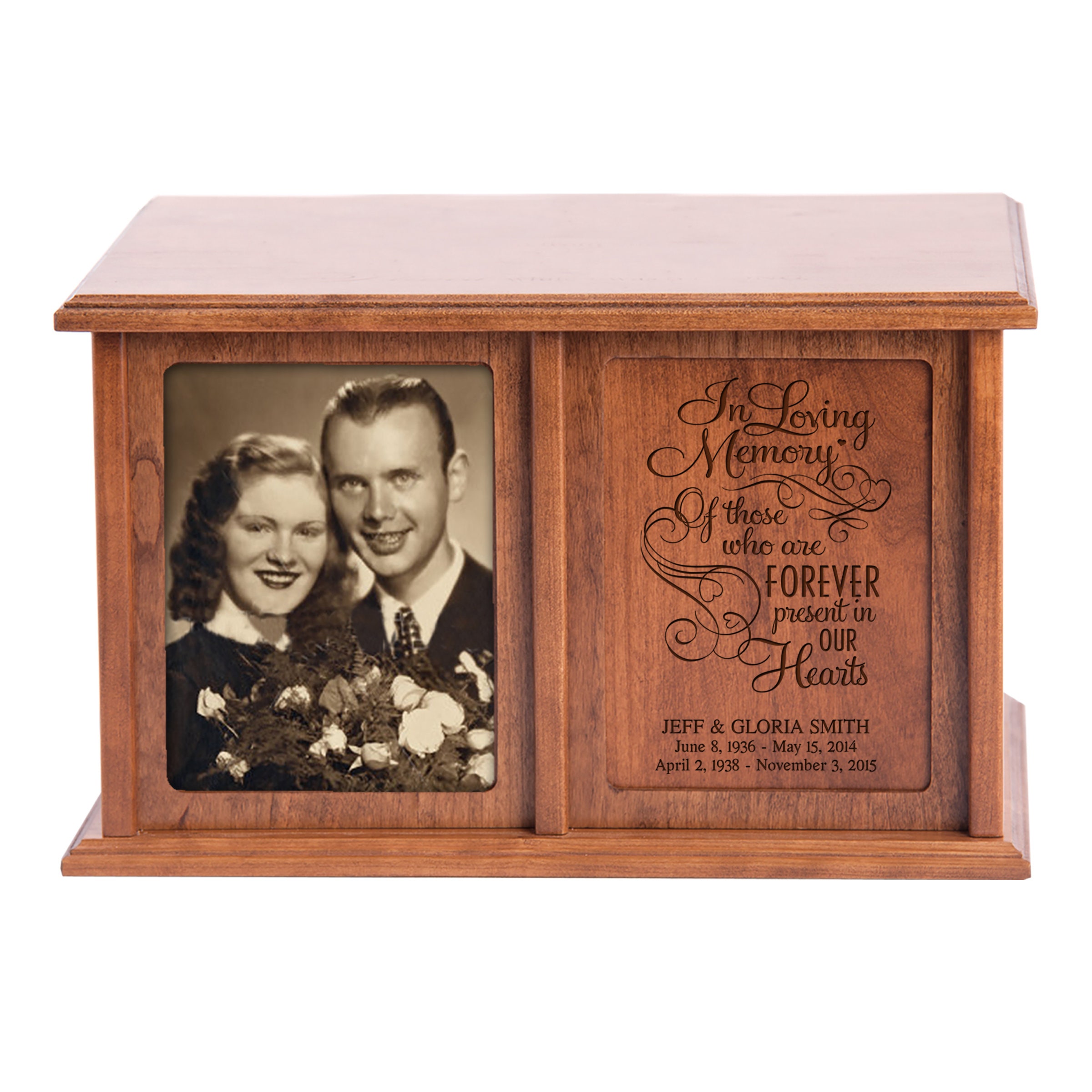 Companion Urns for Human Ashes | Custom Urn | Healing From Loss | Large Cremation Urn | Wooden Urns for Human Ashes | Two Hearts As One Urn