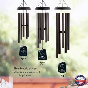 Anniversary Wind Chime 70th Anniversary Gift For Her Gift For Him Wind Chimes Outdoor Anniversary Gifts Anniversary Chime