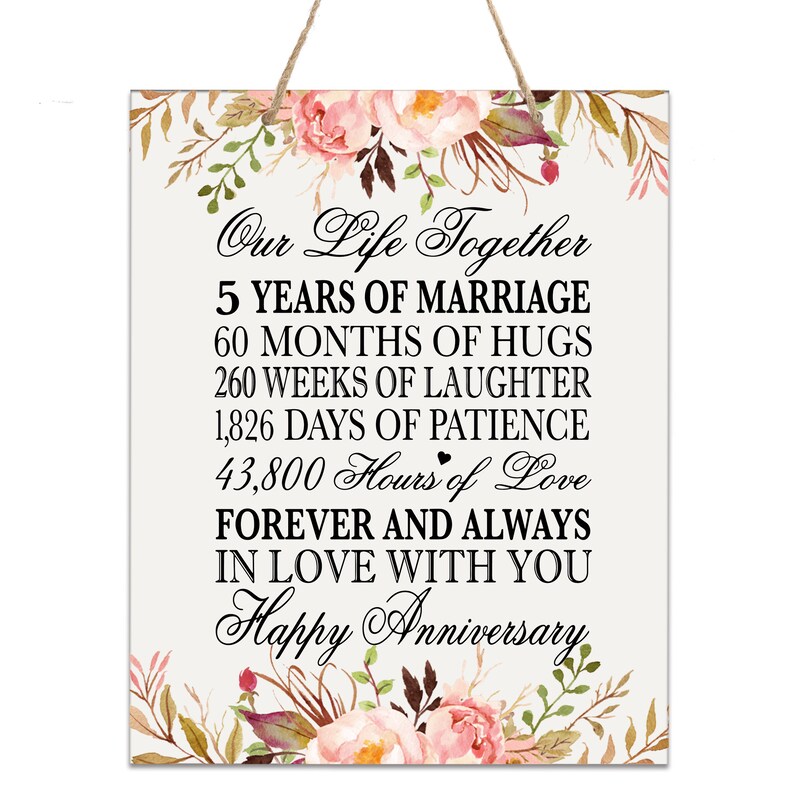 5th Anniversary Gift Wooden Wall Hanging Gift for Husband Etsy