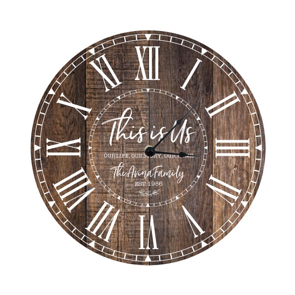 Personalized Wall Clock | Family Name Clock | Custom Clocks For Wall | Unique Wall Clock | Farmhouse Clocks For Wall