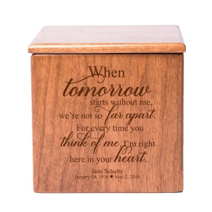 Medium Keepsake Urn for Human Ashes | Wooden Urn for Adult Human Ashes | Cremation Urn | Wooden Box for Ashes | Ashes Keepsake | 4.5 Inches