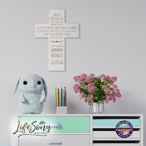Godson Baptism Gift | Personalized Baptism Cross | Godchild Gift | First Communion Gift | Baptism Gift Girl | Baptism Favors | Godson Gift