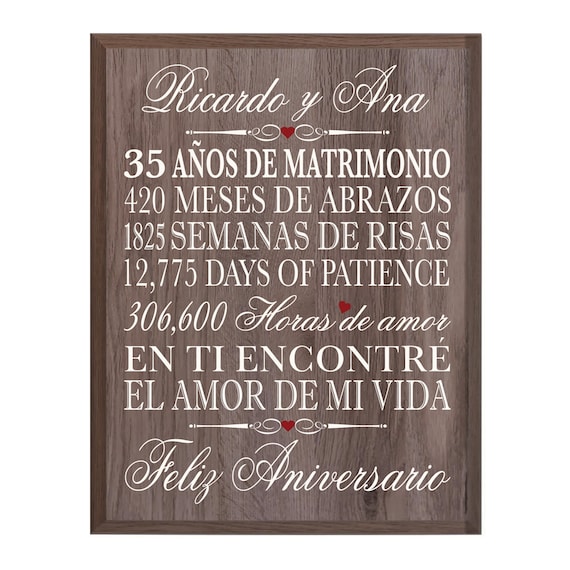 Regalo 35 Aniversario / Placa de Regalo 35 Aniversario / Placa de