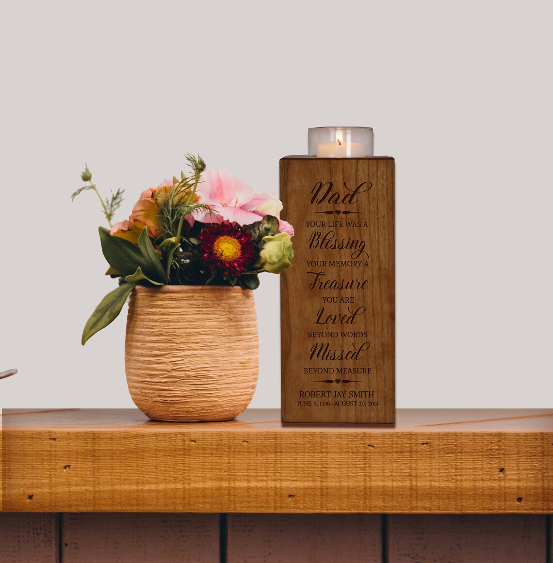 Memorial Candle Holder Personalized Sympathy Gift Memorial Etsy