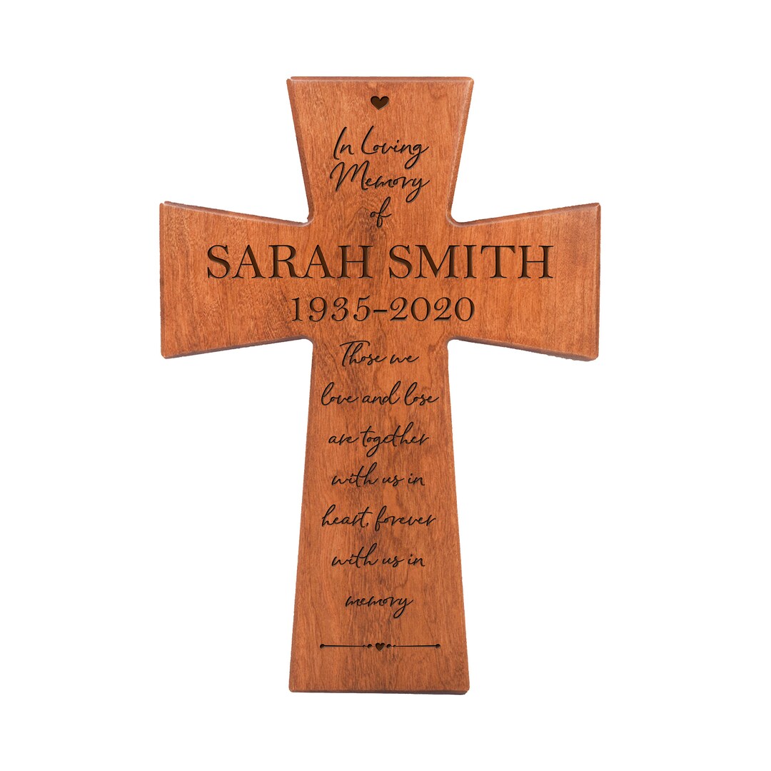 Wood Memorial Crosses Personalized Wooden Cross Memorial Etsy