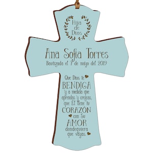 Spanish Baptism Gift | Recuerdos De Bautizo Personalizados  | Bautizo Recuerdos | Que Dios Te | Spanish Cross | Baptism Favors