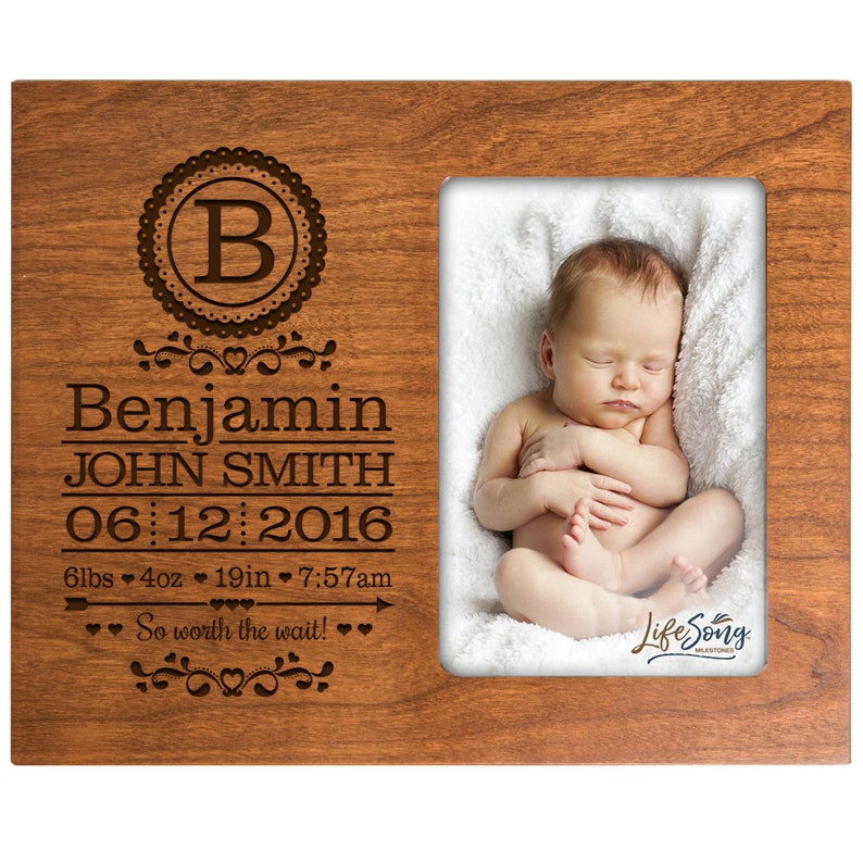 Birth Announcement Frame Personalized Baby Picture Frame Etsy