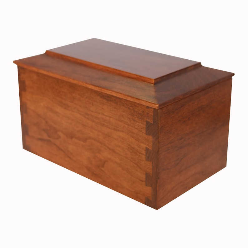 Puede incluir: Una caja de madera con tapa con bisagras. La caja est&aacute; hecha de madera marr&oacute;n claro con un acabado liso. La tapa tiene un borde ligeramente elevado y est&aacute; cerrada.