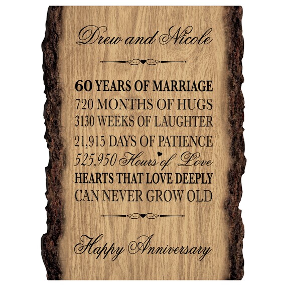 Personalized 60th Wedding Anniversary Gift Personalized - Etsy