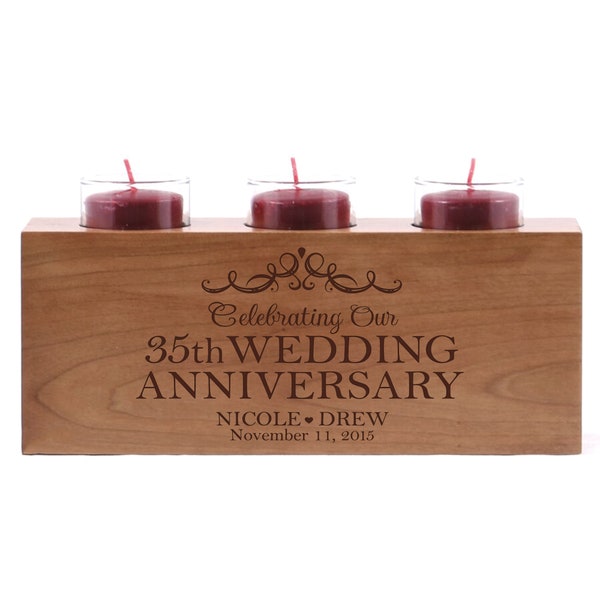 35th Wedding Anniversary Gift | Votive Candle Holder | Personalized Anniversary Gift | Gift for Him | Gift for Wife | 35th Anniversary Gift