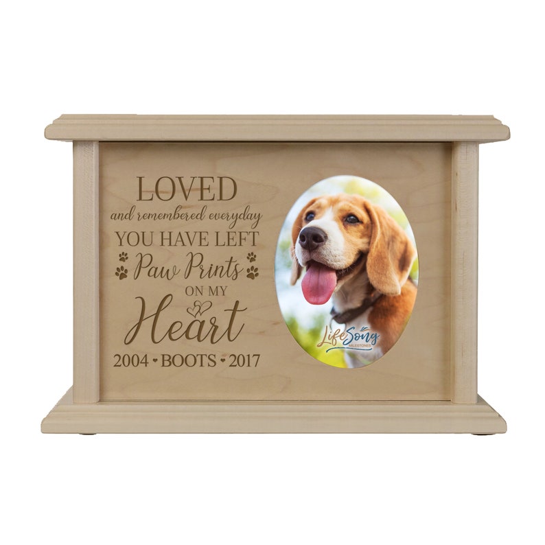 Pet Urn for Cats Wood Pet Urn Picture Pet Cremation Urn Dog Urns for Ashes Pet Cremation Custom Urn for Dog Personalized Pet Urn