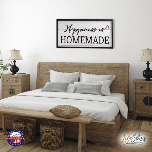 Framed Wall Art | Home Decor Wall Art | Shadow Box Frame | Welcome To Our Home Sign | Oversize Framed Wall Art Horizontal | Deep Shadow Box