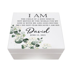 Personalized Box - Wooden Trinket Box - White Wood Box