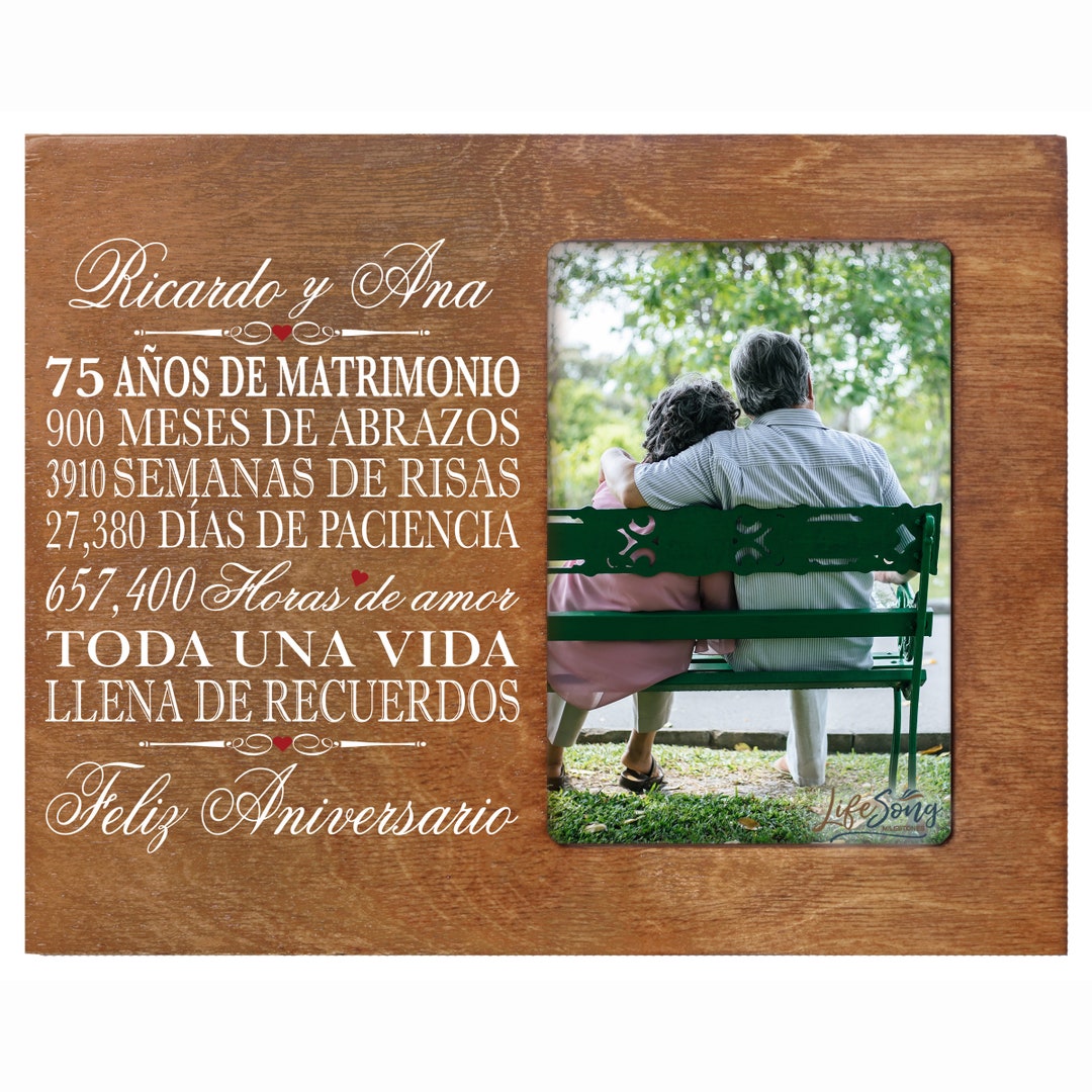  LifeSong Milestones Personalized 1st Anniversary Picture Frame  Marriage Keepsake Gift with Spanish Verse - First Year Wedding Gift for  Parents Husband Wife Him Her Holds 2-4x6 Photo (Gray)