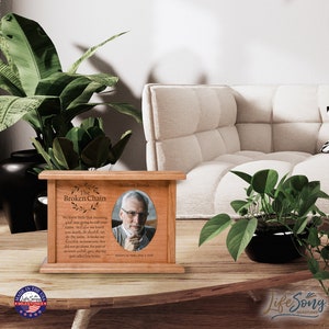 Photo Cremation Urn | Urns for Human Ashes | Custom Urn | Picture Urn | Adult Cremation Urn | Wooden Urns for Human Ashes | Photo Urn