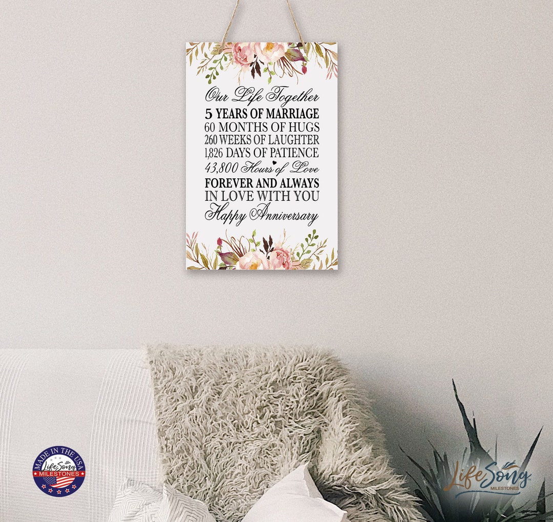 5th Anniversary Gift | Wooden Wall Hanging | Gift for Husband | Gift ...