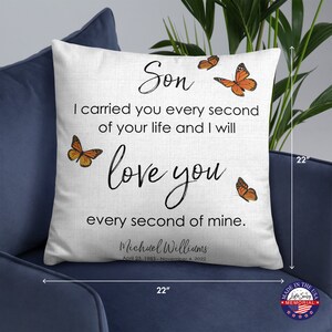 Personalized Memorial Pillow | I Carried You Every Second | Memorial Gift | Bereavement Gift | Sympathy Gift | In Loving Memory