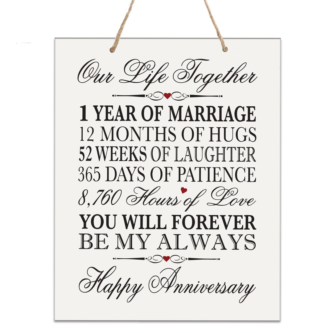 1st Anniversary Gift Wooden Wall Hanging Gift for Husband Gift for Wife