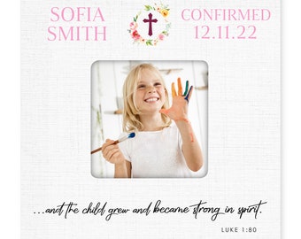 Christian Gifts | Confirmation Gifts | Square Frame | Custom Photo Gift | Wood Picture Frame | Personalized Gift | Baby Picture Frame