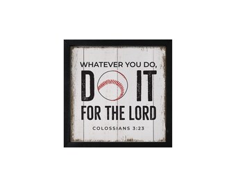 Christian Gifts | Wood Signs | Sports Décor | Scripture Art | Housewarming Gift | Baseball Coach Gift | Baseball Gifts | Farmhouse Signs