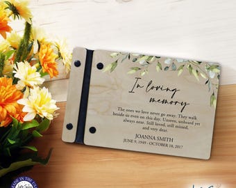 Funeral Guest Book | Memorial Guest Book | Funeral Favors | Personalized Memorial Gift | Wood Guest Book Sign | Memorial Service Guest Book
