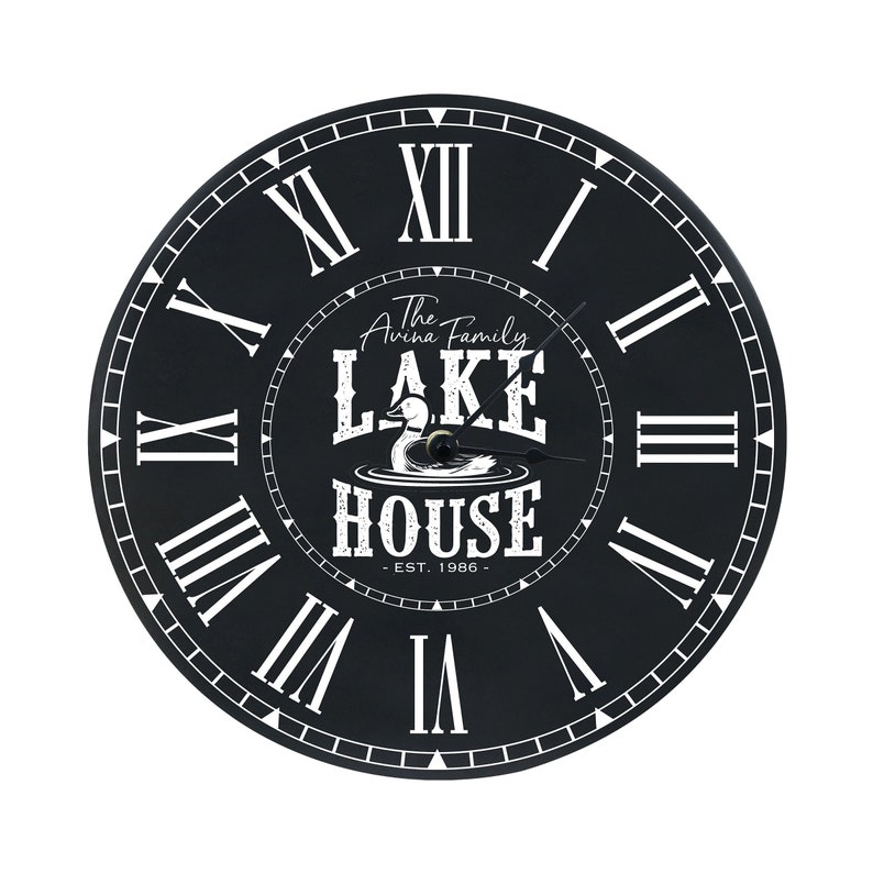 Modern Clock Personalized Clock Lake House Decor Rustic Etsy