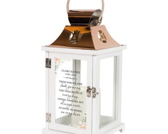 Personalized Memorial Lantern | In Memory Lantern | LED Flameless Lantern | Personalized Gift | Loss of Loved One | Personalized Grief Gift